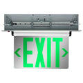 Nuvo 67-115 Silver Green (mirror) Edge Lit Led Exit Sign - 2.94 Watts - Dual Face - 120v/277 Volt - Silver Finish Image 1