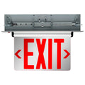 Nuvo 67-117 Silver Red (mirror) Edge Lit Led Exit Sign - 3.14 Watt - Dual Face - 120/277 Volts - Silver Finish Image 1