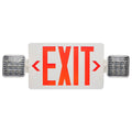Nuvo 67-121 White Combination Red Exit Sign/emergency Light, 90min Ni-cad Backup, 120/277v, Dual Head, Single/dual Face, Universal Mounting - White Finish Image 1