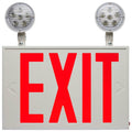 Nuvo 67-123 White Combination Red Exit Sign/emergency Light, 90min Ni-cad Backup, 120-277v, Dual Head, Single/dual Face, Universal Mounting, Steel/nyc - White Finish Image 1