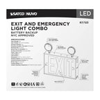 Nuvo 67-123 White Combination Red Exit Sign/emergency Light, 90min Ni-cad Backup, 120-277v, Dual Head, Single/dual Face, Universal Mounting, Steel/nyc - White Finish Image 3