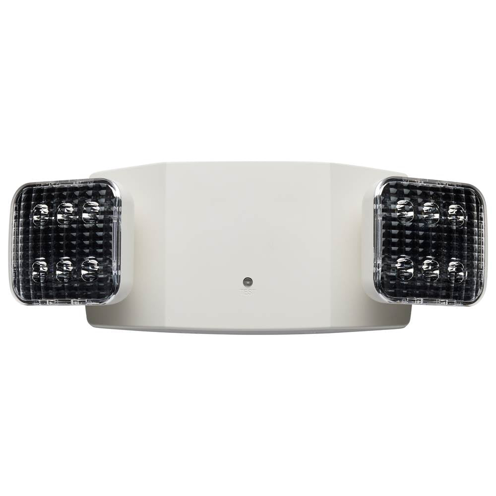 Nuvo 67-130 White Emergency Light, 90min Ni-cad Backup, 120/277v, Dual Head, Universal Mounting - White Finish Image 1