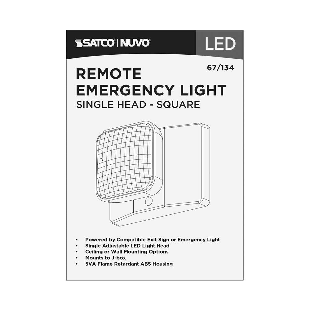 Nuvo 67-134 White Remote Emergency Light, Low-voltage Backup, Single Head - White Finish Image 6