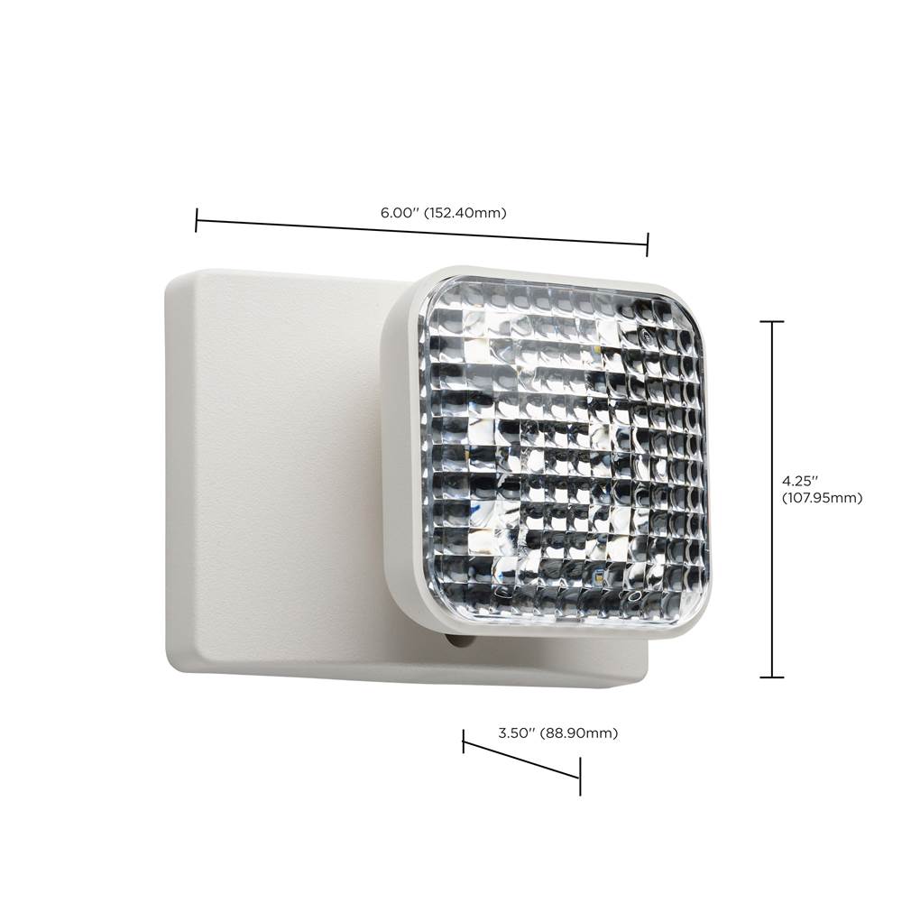 Nuvo 67-134 White Remote Emergency Light, Low-voltage Backup, Single Head - White Finish Image 2