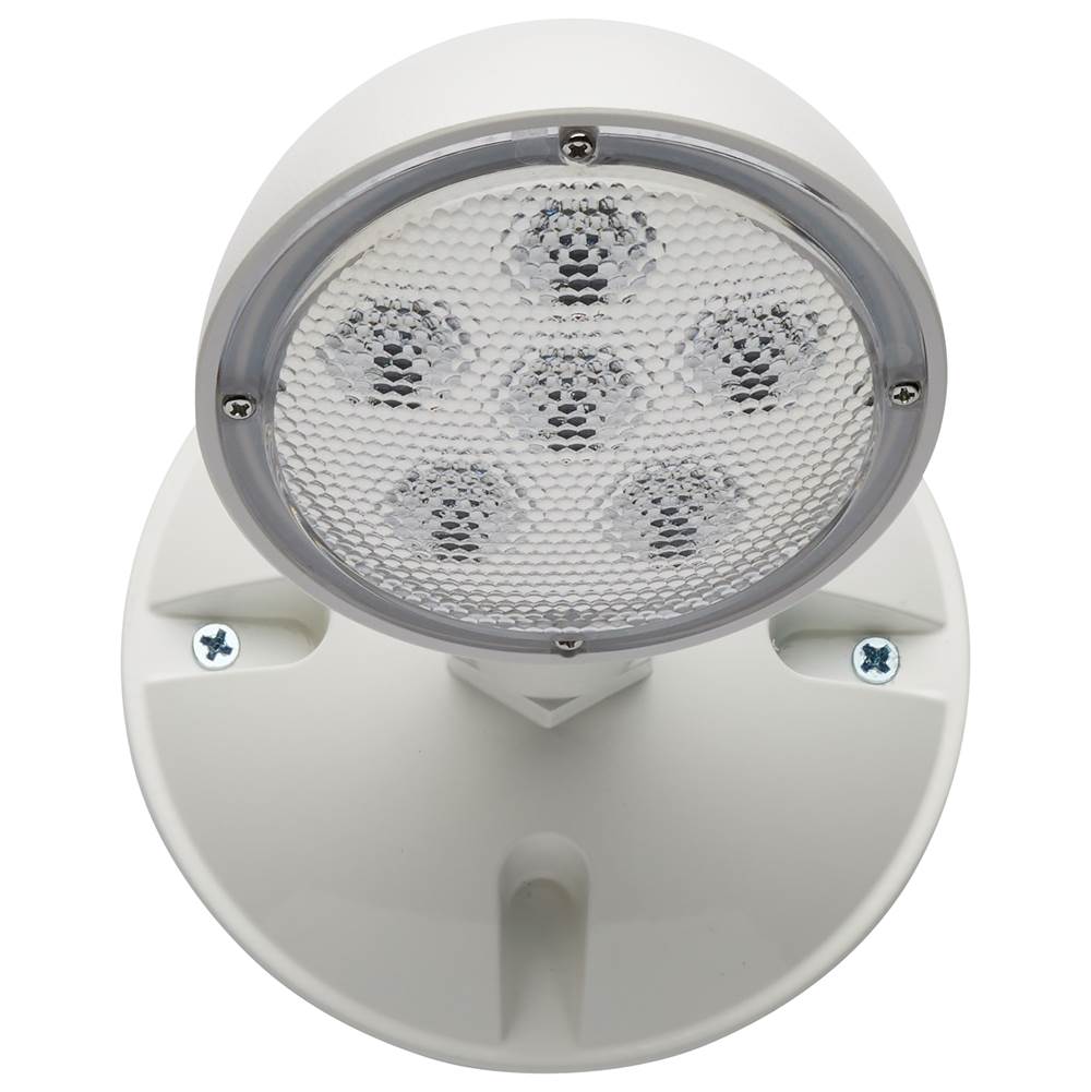 Nuvo 67-136 White Remote Emergency Light, Low-voltage Backup, Single Head, White Finish, Wet Location Rated Image 1