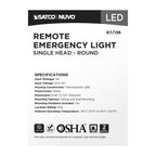 Nuvo 67-136 White Remote Emergency Light, Low-voltage Backup, Single Head, White Finish, Wet Location Rated Image 5