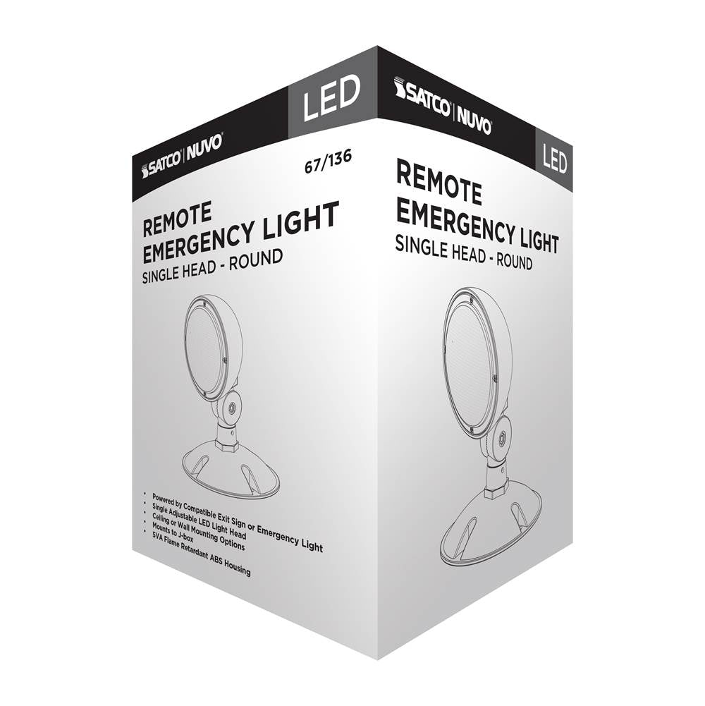 Nuvo 67-136 White Remote Emergency Light, Low-voltage Backup, Single Head, White Finish, Wet Location Rated Image 2