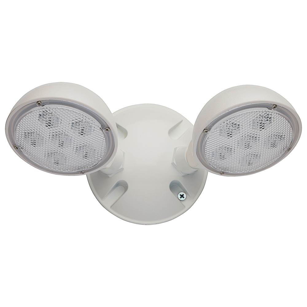 Nuvo  Remote Emergency Light - Low-voltage Backup - Double Head, White Finish, Wet Location Rated