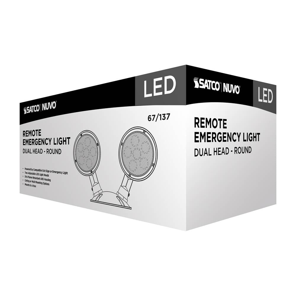 Nuvo 67-137 White Remote Emergency Light - Low-voltage Backup - Double Head, White Finish, Wet Location Rated Image 2