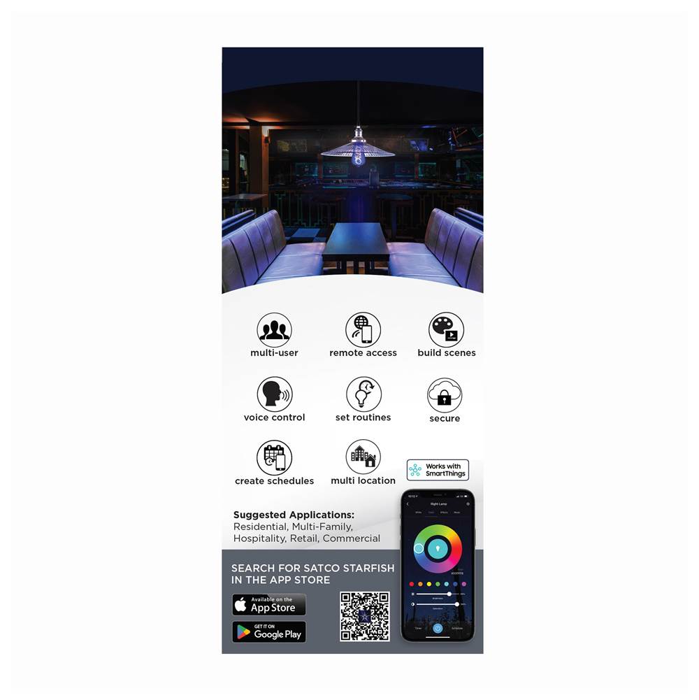 Nuvo S11240 Clear 6 Watt - St19 Led - 2700k-5000k Rgb/tunable White - Starfish Iot - Clear - Medium Base - 120 Volt Image 4