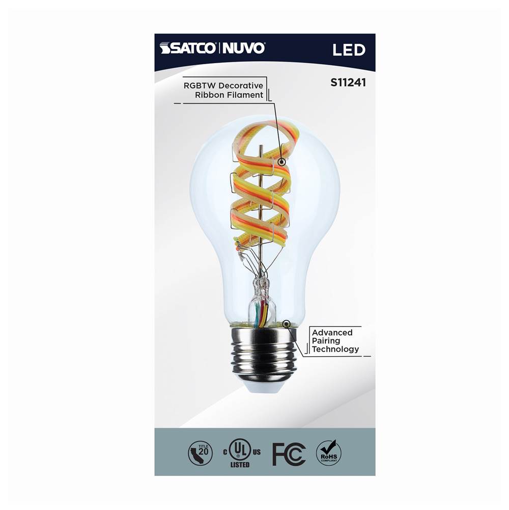 Nuvo S11241 Clear 6 Watt - A19 Led - 2700k-5000k Rgb/tunable White - Starfish Iot - Clear - Medium Base - 120 Volt Image 5