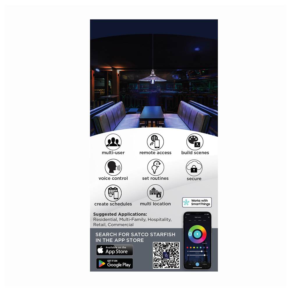 Nuvo S11241 Clear 6 Watt - A19 Led - 2700k-5000k Rgb/tunable White - Starfish Iot - Clear - Medium Base - 120 Volt Image 3