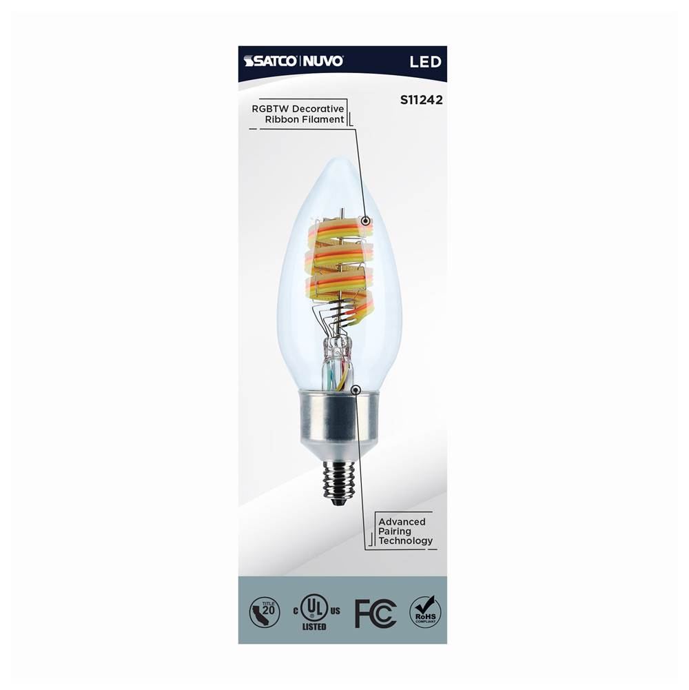 Nuvo S11242 Clear 4 Watt - B11 Led - 2700k-5000k Rgb/tunable White - Starfish Iot - Clear - Candelabra Base - 120 Volt Image 5