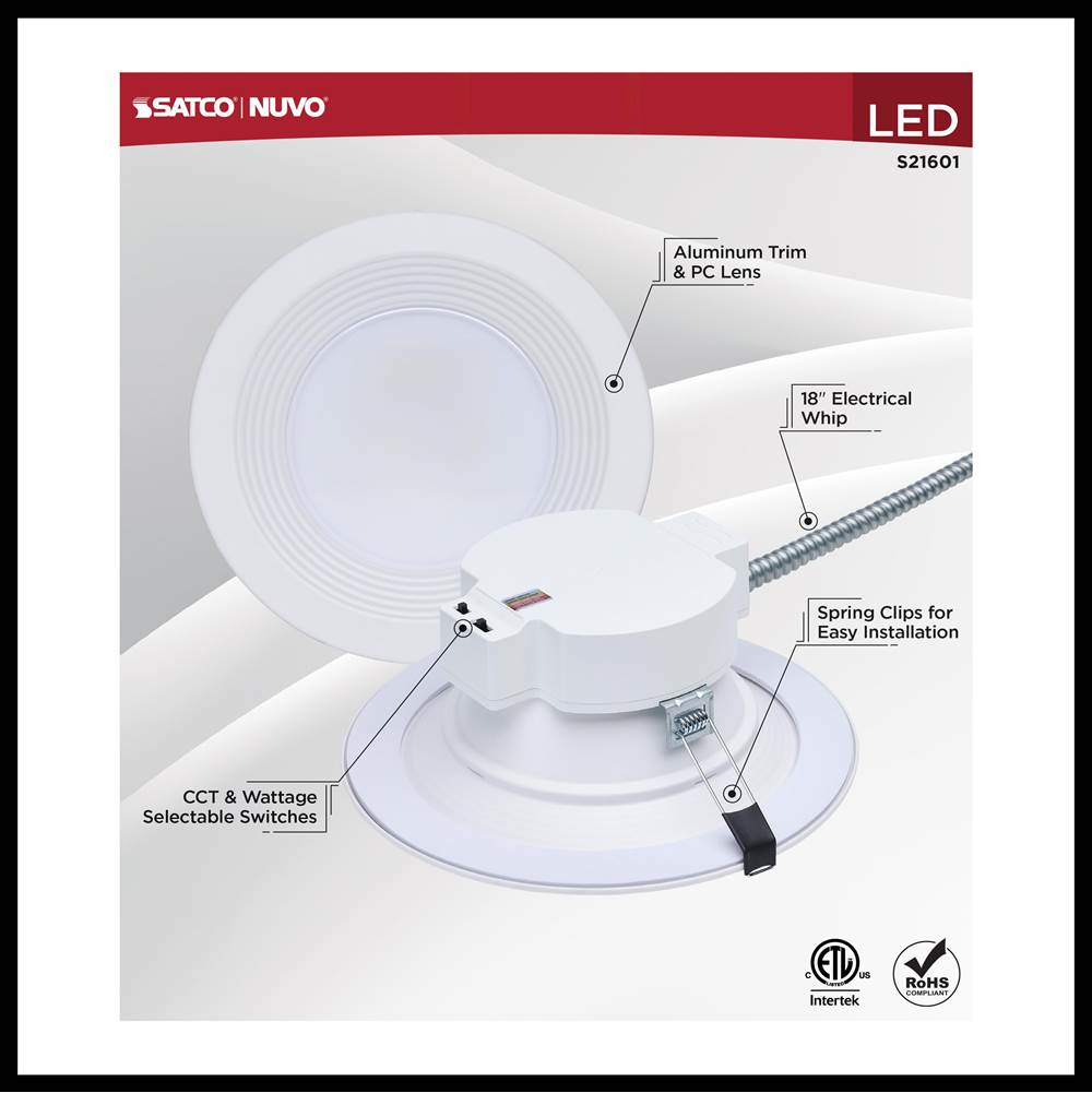 Nuvo S21601 White 18.5w Field Selectable Led 6-inch Commercial Downlight - Dual Dimming - Round - 120-347 Volt Image 6