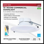 Nuvo S21603 White 35w Field Selectable Led 10-inch Commercial Downlight - Dual Dimming - Round - 120-277 Volt Image 7
