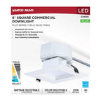 Nuvo S21609 White 18.5w Field Selectable Led 6-inch Commercial Downlight - Dual Dimming - Square - 120-347 Volt Image 7