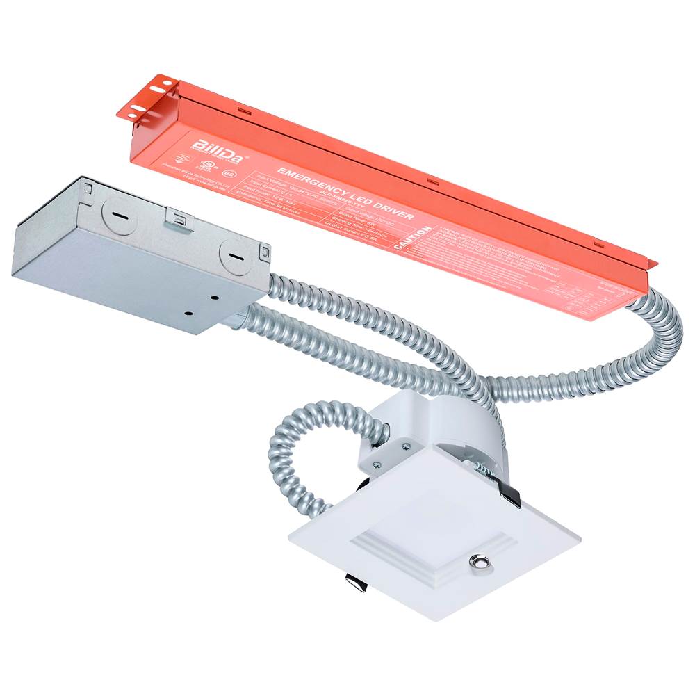 Nuvo S21612 White 14.6w Field Selectable Led 4-inch Commercial Downlight - Dual Dimming - Integrated Emergency Driver - Square - 120-347 Volt Image 1