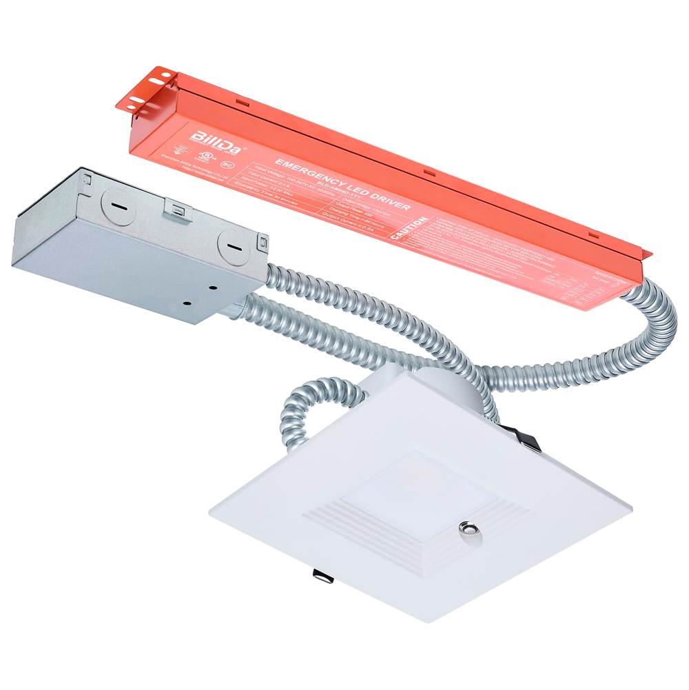 Nuvo S21613 White 20.5w Field Selectable Led 6-inch Commercial Downlight - Dual Dimming - Integrated Emergency Driver - Square - 120-347 Volt Image 1