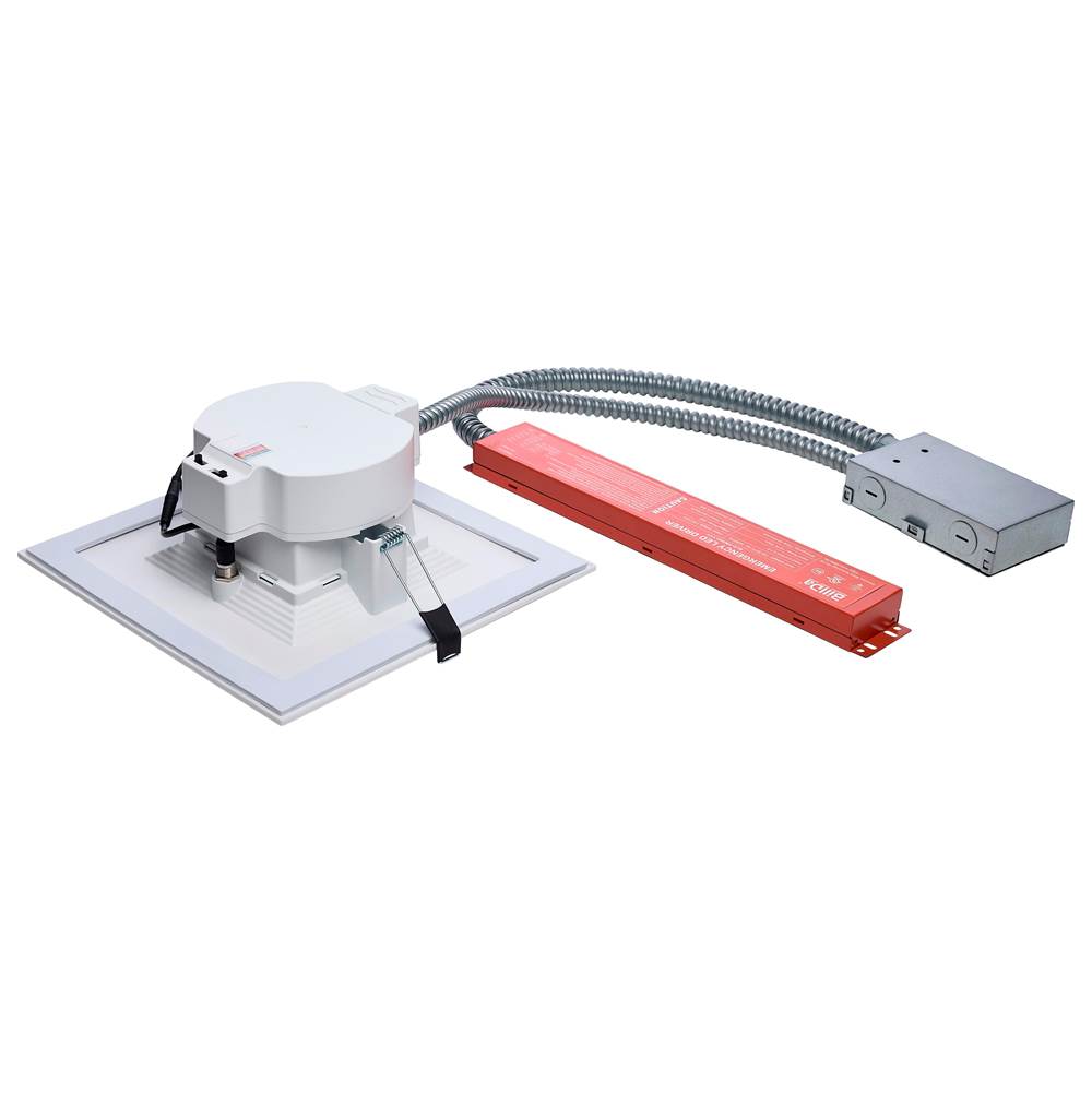 Nuvo  28w Field Selectable Led 8-inch Commercial Downlight - Dual Dimming - Integrated Emergency Driver - Square - 120-347 Volt