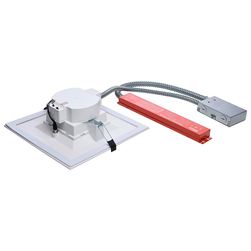 Nuvo  38w Field Selectable Led 10-inch Commercial Downlight - Dual Dimming - Integrated Emergency Driver - Square - 120-277 Volt
