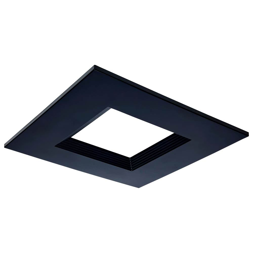 Nuvo  10 Inch Square Trim For Led Commercial Downlight - Black Finish