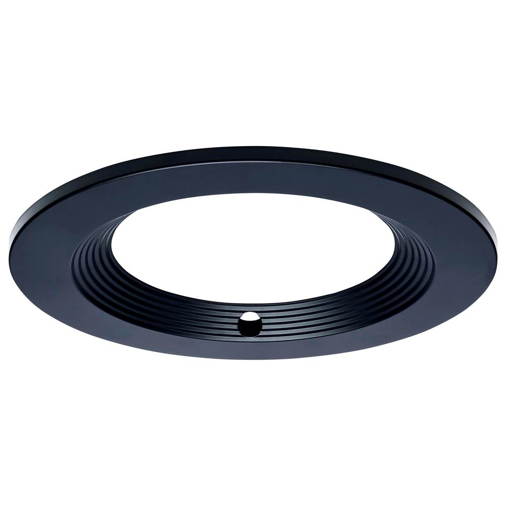 Nuvo  8-inch Round Trim For Led Commercial Downlight With Integrated Em Driver - Black Finish