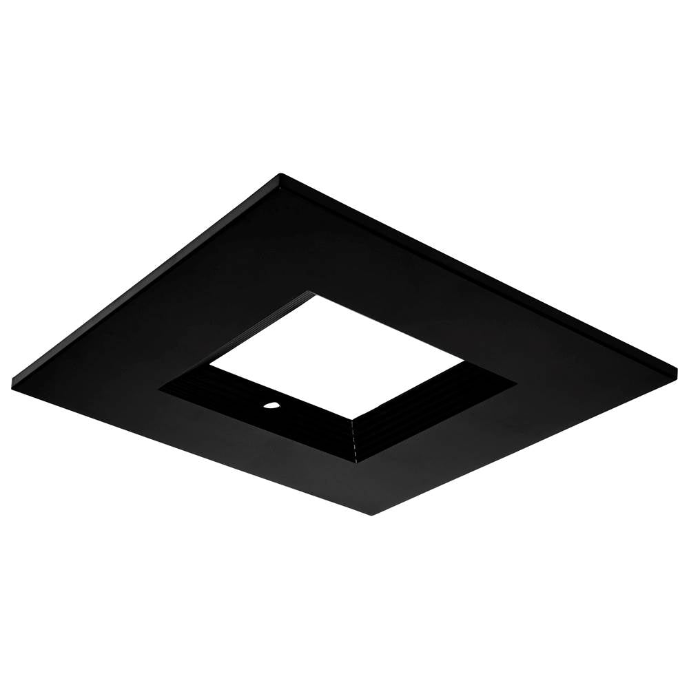 Nuvo  8-inch Square Trim For Led Commercial Downlight With Integrated Em Driver - Black Finish