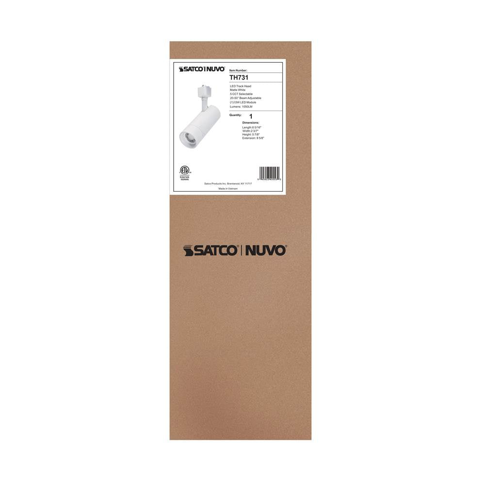 Nuvo TH731 Matte White 15w Beam Adj Track Head Image 4