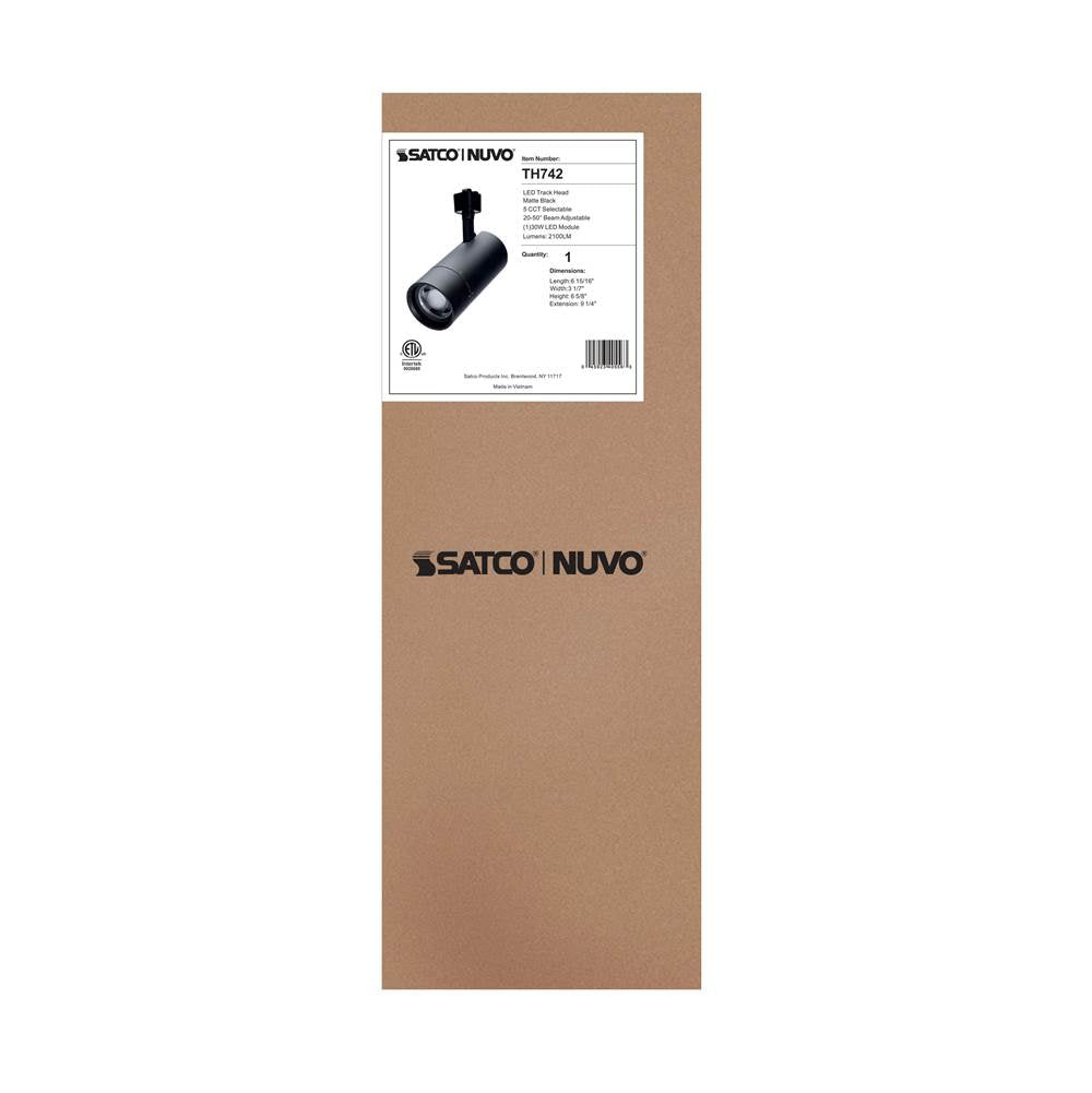 Nuvo TH742 Matte Black 30w Beam Adj Track Head Image 4