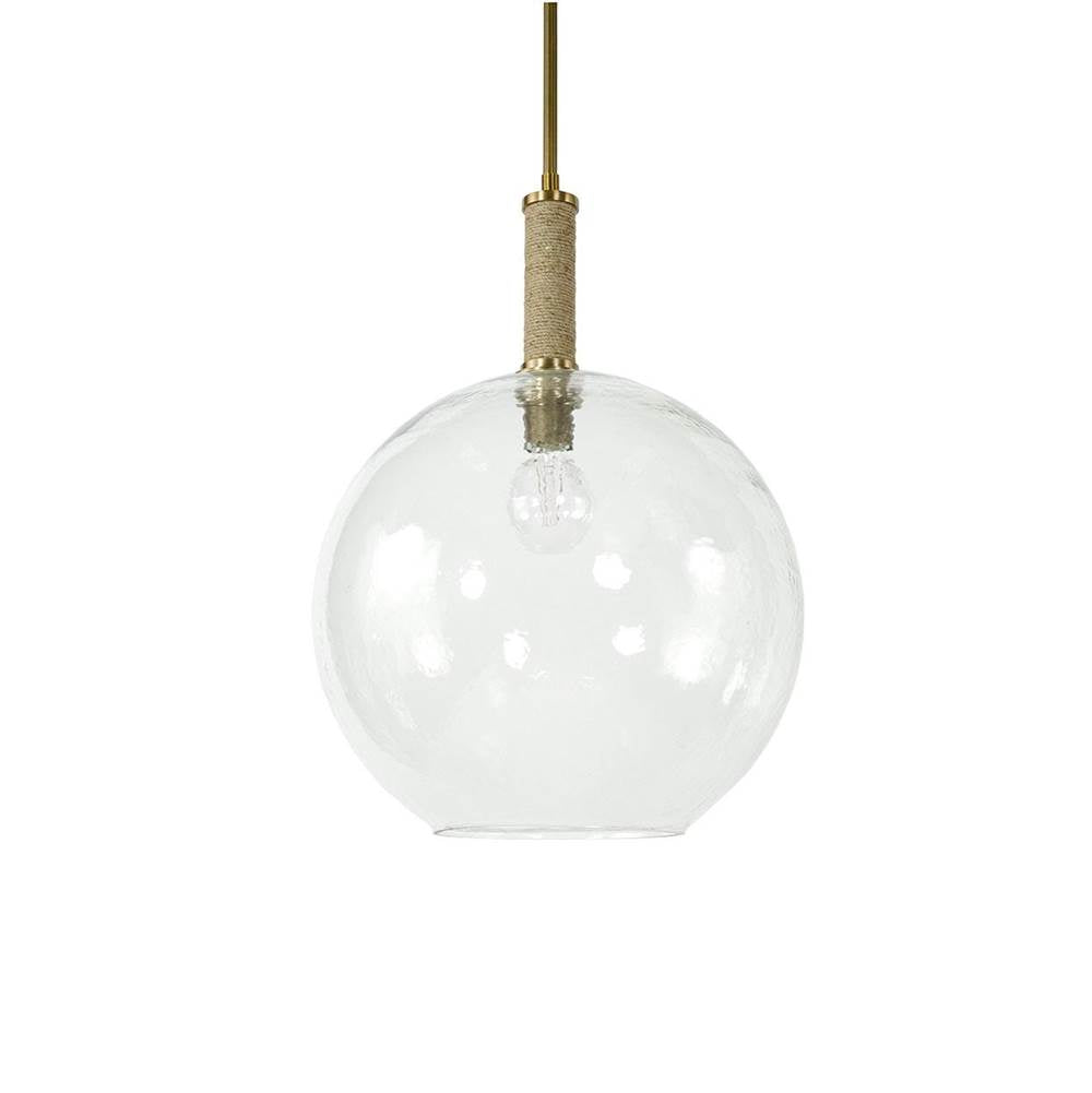 Palecek 2124-79  Bronson Glass Pendant Large Globe Brass Image 1