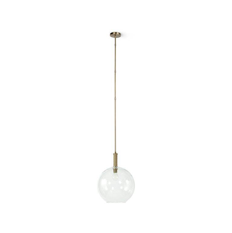 Palecek 2124-79  Bronson Glass Pendant Large Globe Brass Image 2