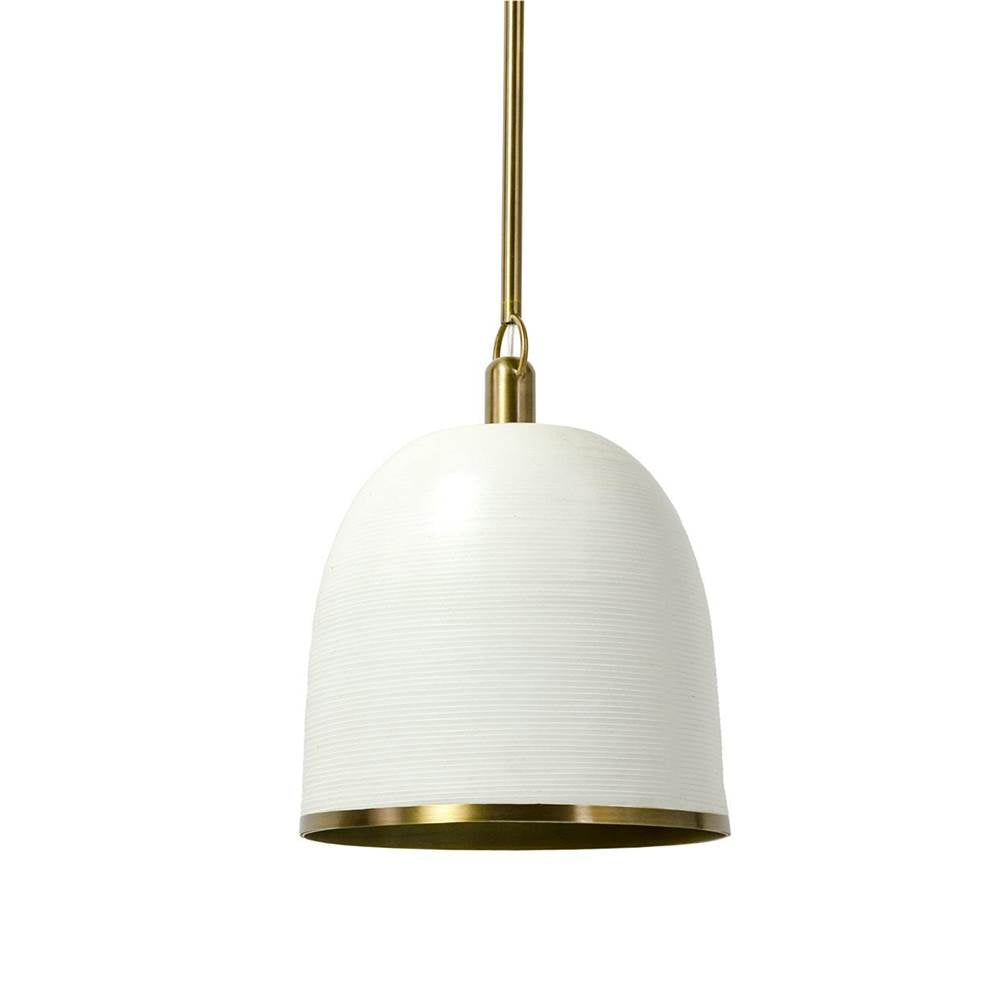 Palecek 2255-79 White Rivoli Leather Pendant White Image 1