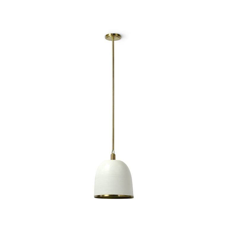 Palecek 2255-79 White Rivoli Leather Pendant White Image 2
