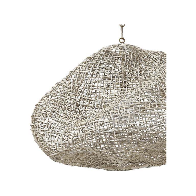 Palecek Andorra Wicker Pendant Medium White