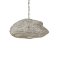 Palecek 2736-03 White Andorra Wicker Pendant Small White Image 1