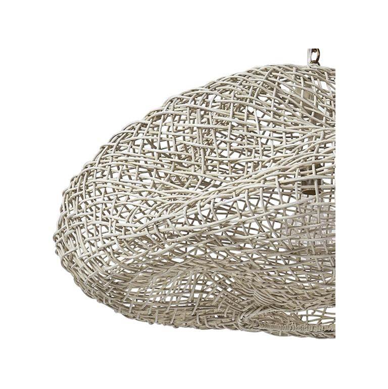 Palecek Andorra Wicker Pendant Small White