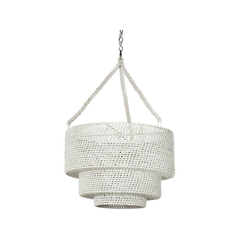 Palecek Veranda Woven Pendant Whitewash