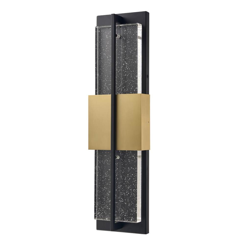 Arabela Lighting 65041 Charcoal Black 24'' Technica Outdoor Aluminum Sconce In Charcoal Black Finish With Seeded Crystal Panel. Image 6