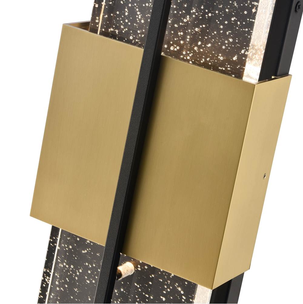 Arabela Lighting 65041 Charcoal Black 24'' Technica Outdoor Aluminum Sconce In Charcoal Black Finish With Seeded Crystal Panel. Image 5