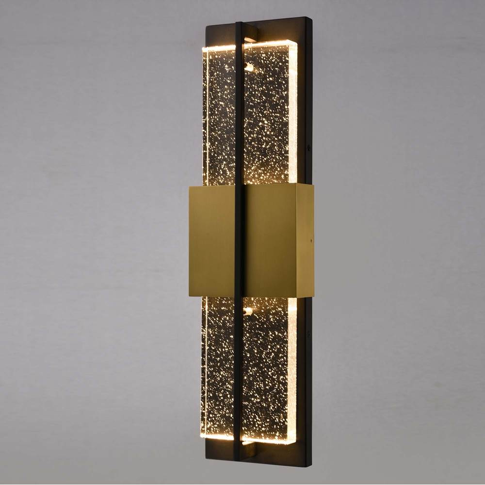 Arabela Lighting 65041 Charcoal Black 24'' Technica Outdoor Aluminum Sconce In Charcoal Black Finish With Seeded Crystal Panel. Image 4