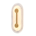 Arabela Lighting Zubris 14'' Zubris Outdoor Aluminum Sconce In Gold With Veined Alabaster Glass