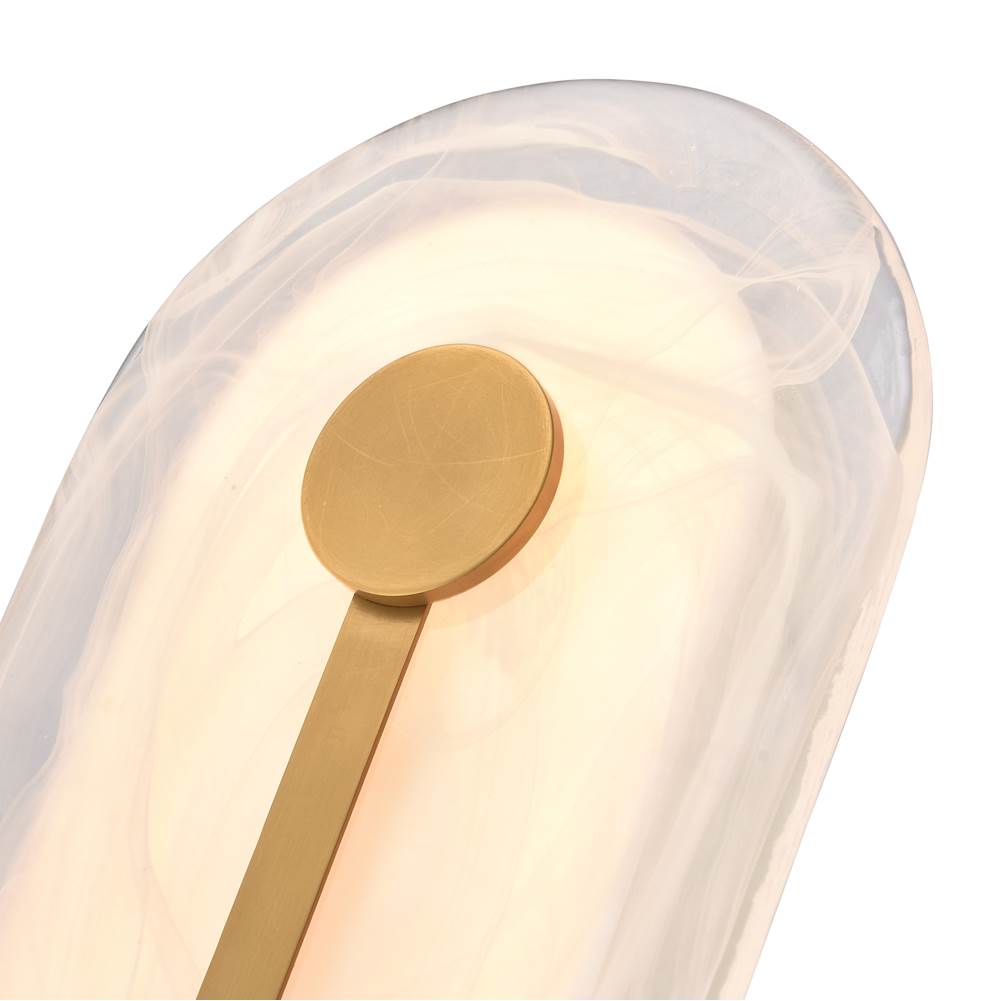 Arabela Lighting 65050 Gold 14'' Zubris Outdoor Aluminum Sconce In Gold With Veined Alabaster Glass Image 5
