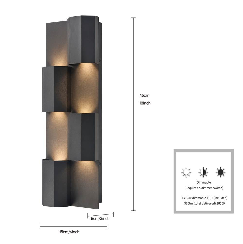 Arabela Lighting 65050 Gold 14'' Zubris Outdoor Aluminum Sconce In Gold With Veined Alabaster Glass Image 2