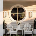 Arabela Lighting 65050 Gold 14'' Zubris Outdoor Aluminum Sconce In Gold With Veined Alabaster Glass Image 3