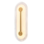 Arabela Lighting Zubris 18'' Zubris Outdoor Aluminum Sconce In Gold With Veined Alabaster Glass