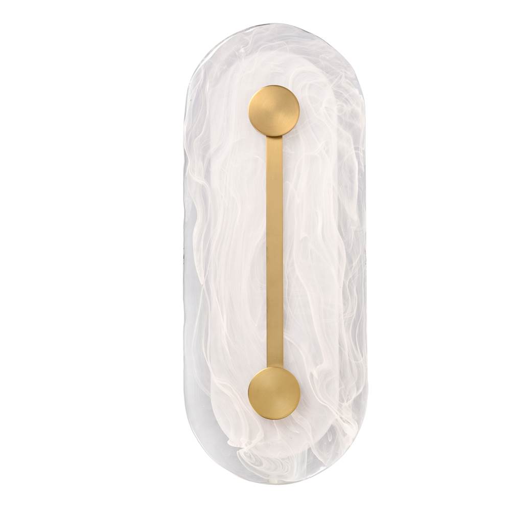 Arabela Lighting 65051 Gold 18'' Zubris Outdoor Aluminum Sconce In Gold With Veined Alabaster Glass Image 5