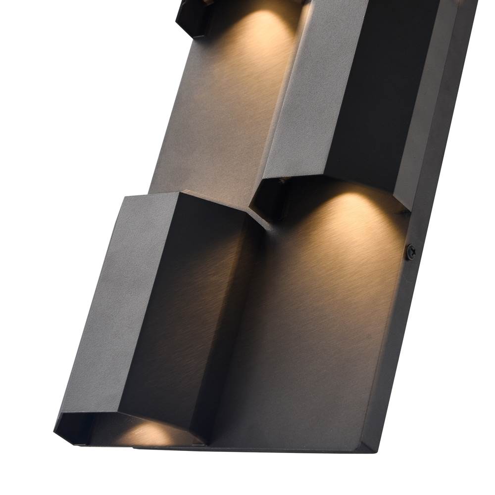 Arabela Lighting 65060 Charcoal Black 18'' Skyline Outdoor Aluminum Sconce In Charcoal Black Finish Image 4
