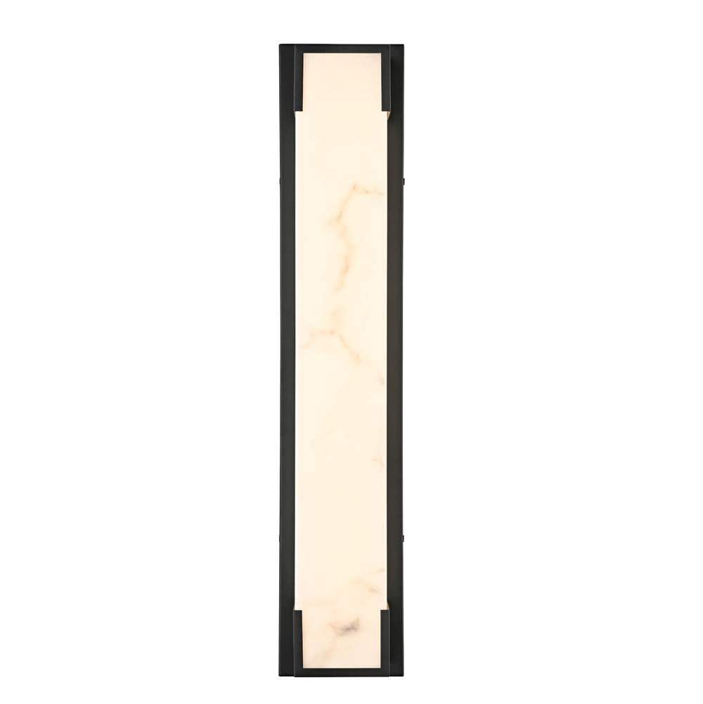 Arabela Lighting 65091 Charcoal Black 24'' Standish Outdoor Aluminum Sconce In Charcoal Black Finish With Faux Alabaster Resin Shade Image 1