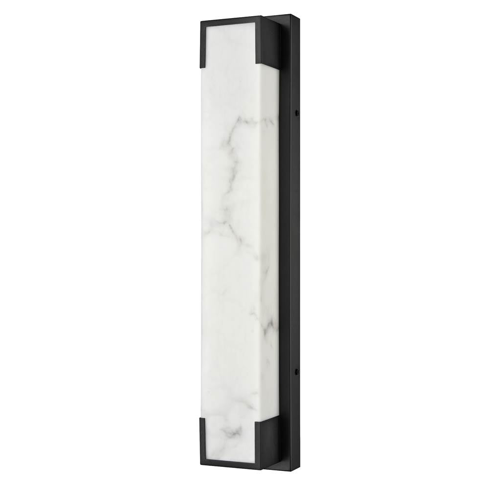 Arabela Lighting 65091 Charcoal Black 24'' Standish Outdoor Aluminum Sconce In Charcoal Black Finish With Faux Alabaster Resin Shade Image 5