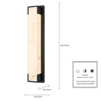 Arabela Lighting 65091 Charcoal Black 24'' Standish Outdoor Aluminum Sconce In Charcoal Black Finish With Faux Alabaster Resin Shade Image 2